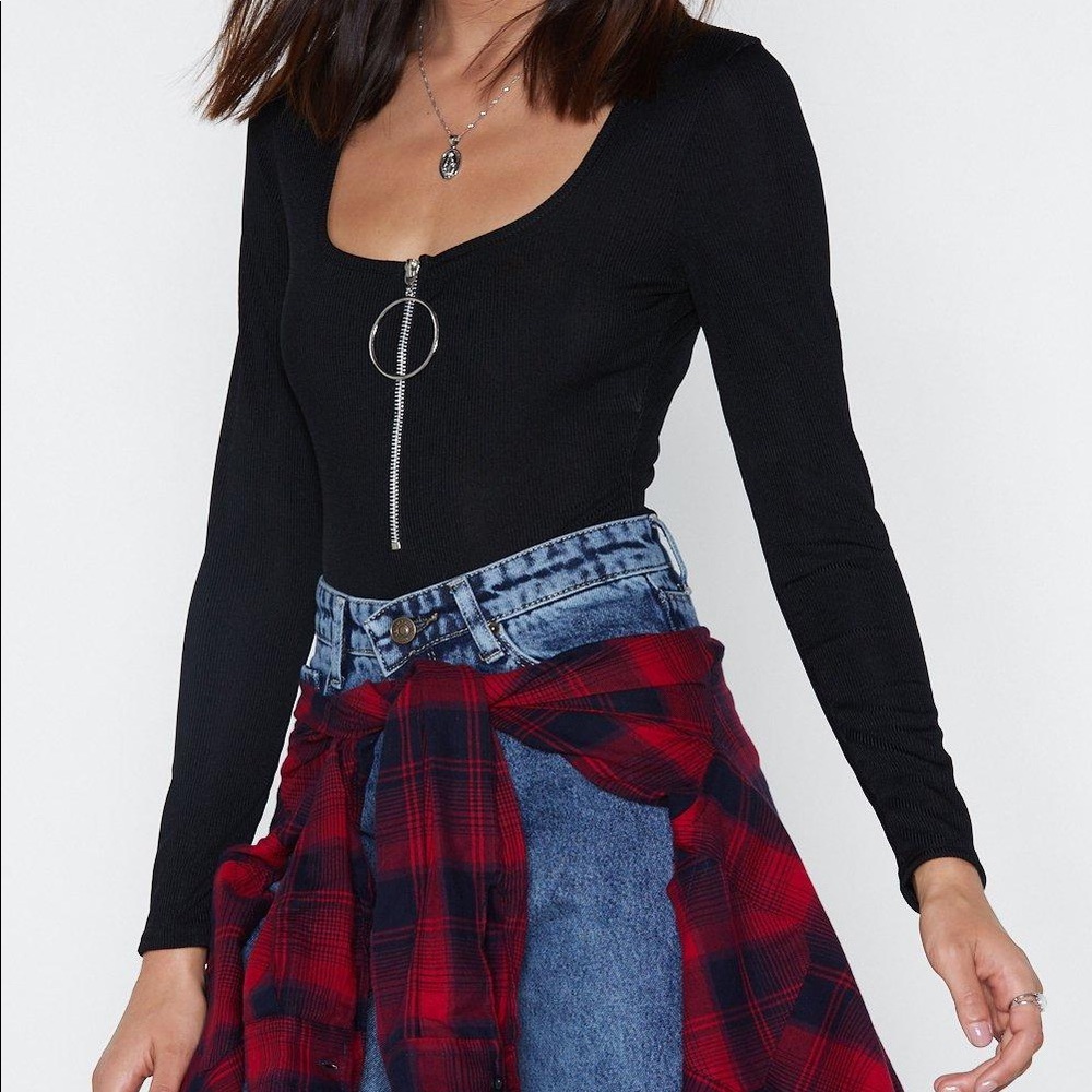 Nasty Gal Zip Up Bodysuit
